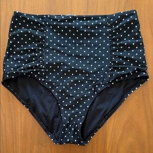 aerie Black High-Waist Polka Dot Bikini Bottoms